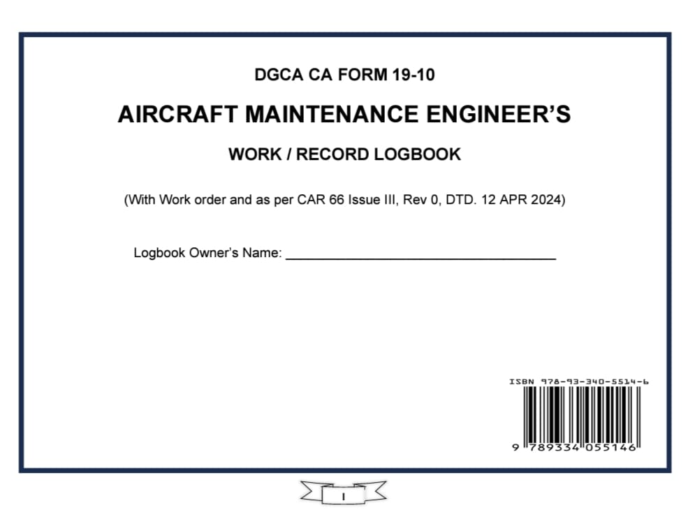 Aircraft maintenance Engineer's work/ record logbook