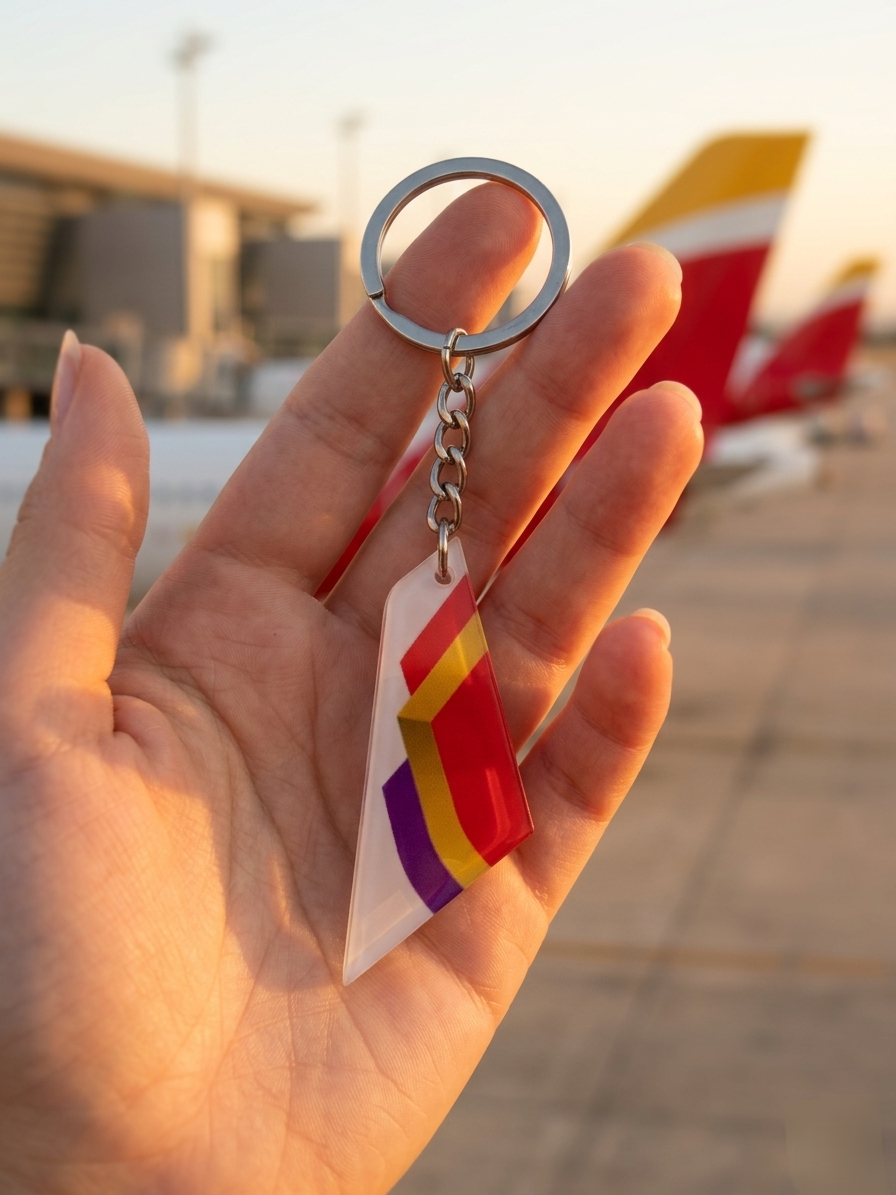 Air India Tail Acrylic Keyring | Aircraft Tail Design Keychain | Premium Aviation Keyring India | Global MitRa