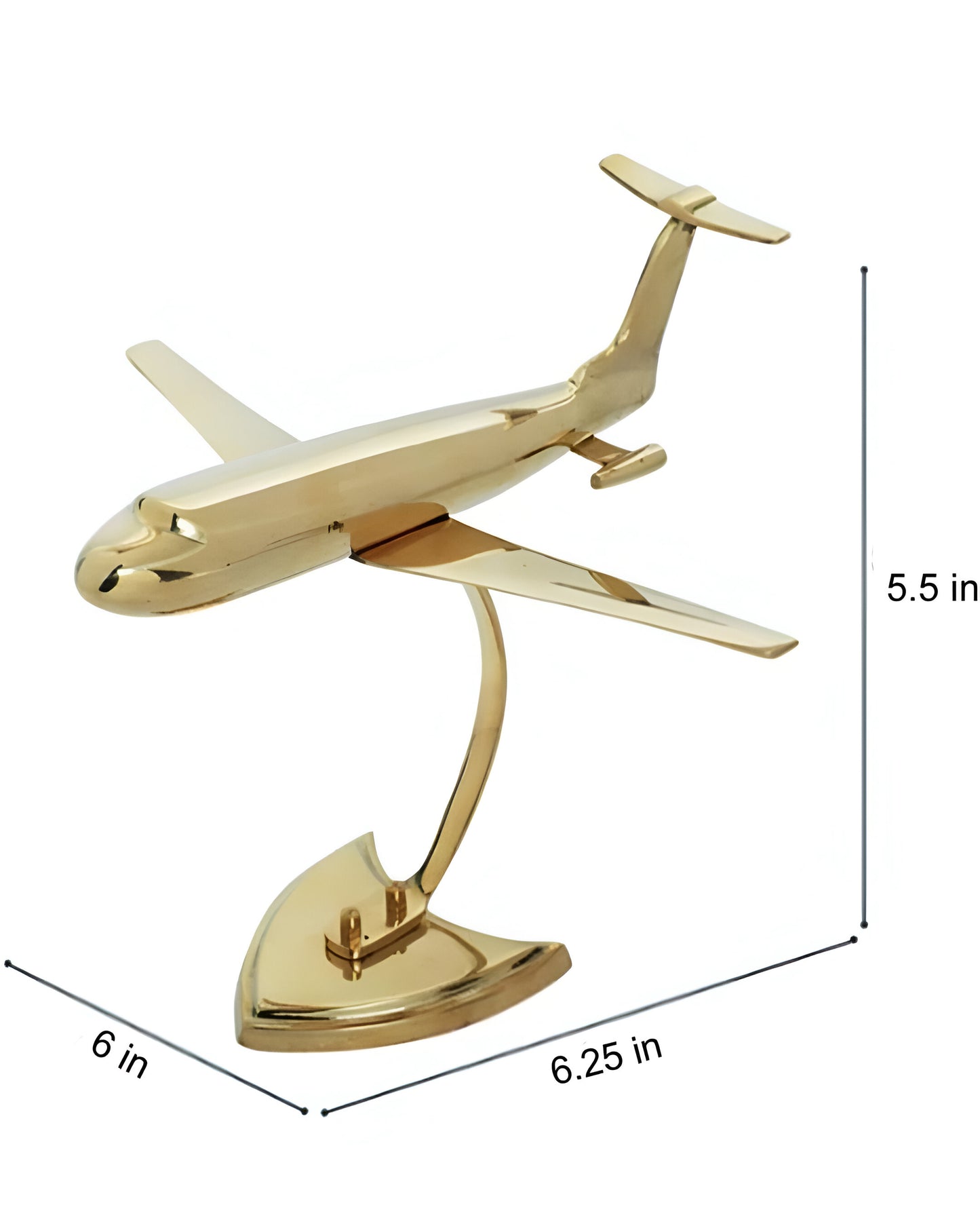 Premium Golden Airplane Model | Elegant Aviation Desk Ornament | Global MitRa