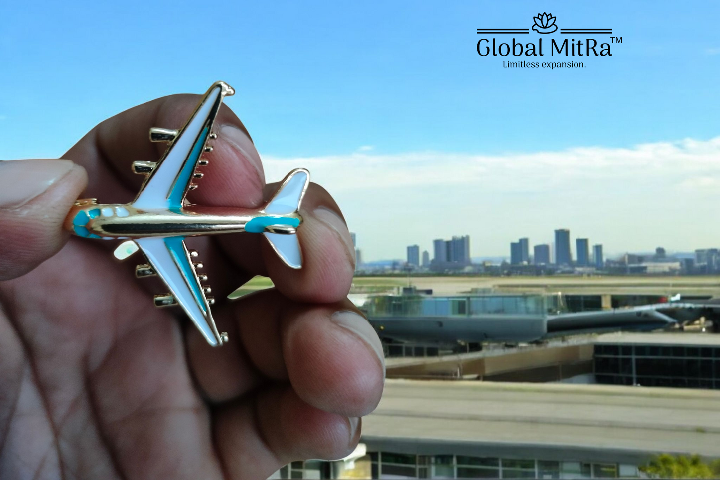 Premium Jet Airplane Lapel Pin – Red & Blue Variants | Aviation Brooch by Global MitRa