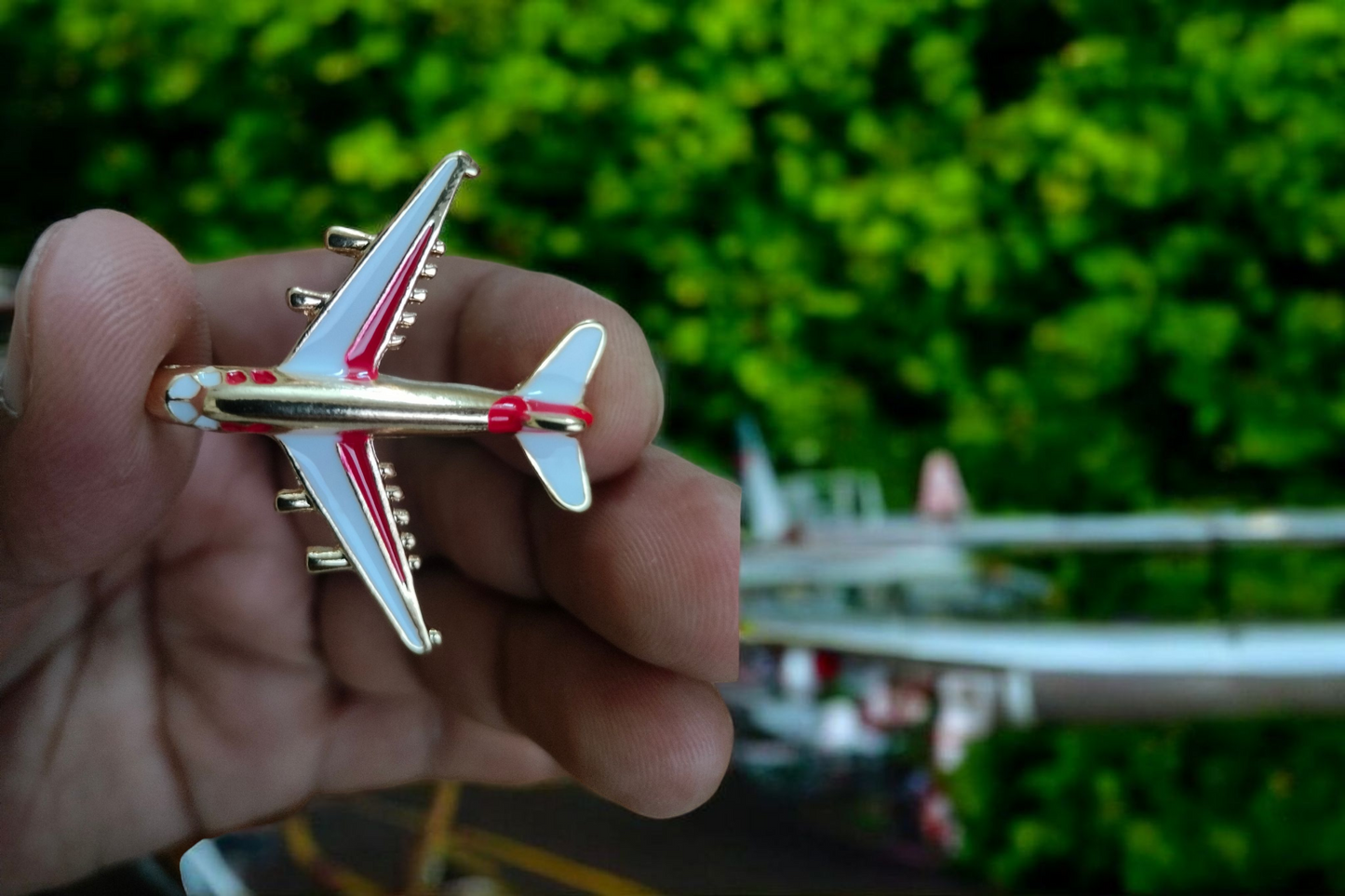 Premium Jet Airplane Lapel Pin – Red & Blue Variants | Aviation Brooch by Global MitRa