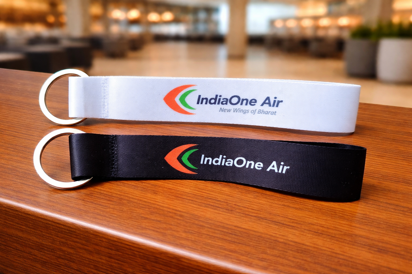 IndiaOne Air Aviation Keychain | Premium Airline Satin Key Tag | Aviation Collectible | Global MitRa