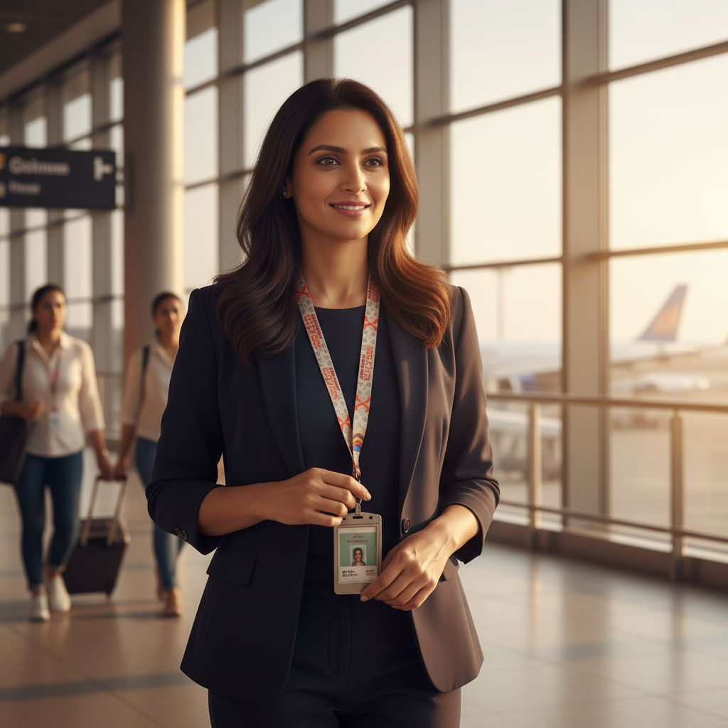 Air India Express 25mm Branded Lanyard with Metal Buckle – Airline Accessory