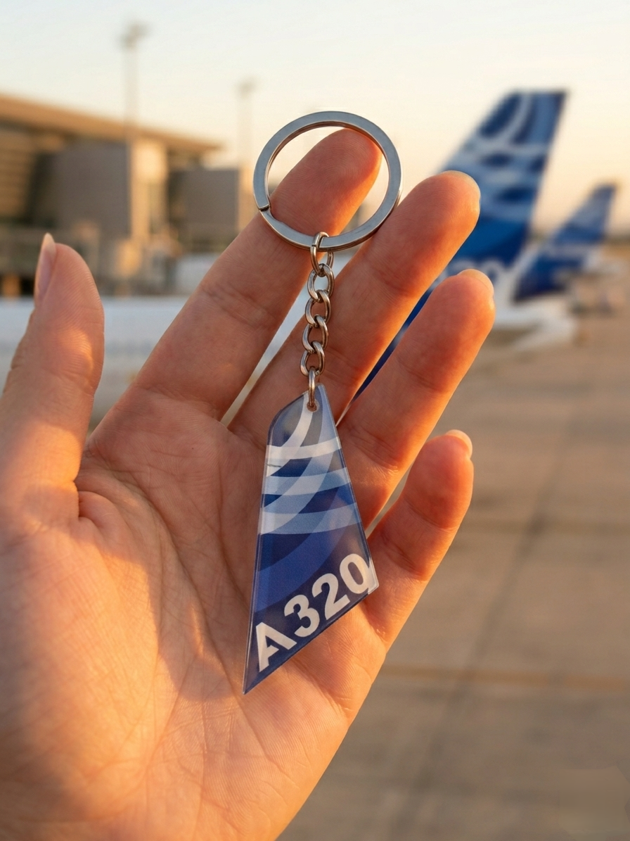 Airbus A320 Tail Acrylic Keyring | Aircraft Tail Design Keychain | Aviation Keyring India | Pilot Gift | Global MitRa