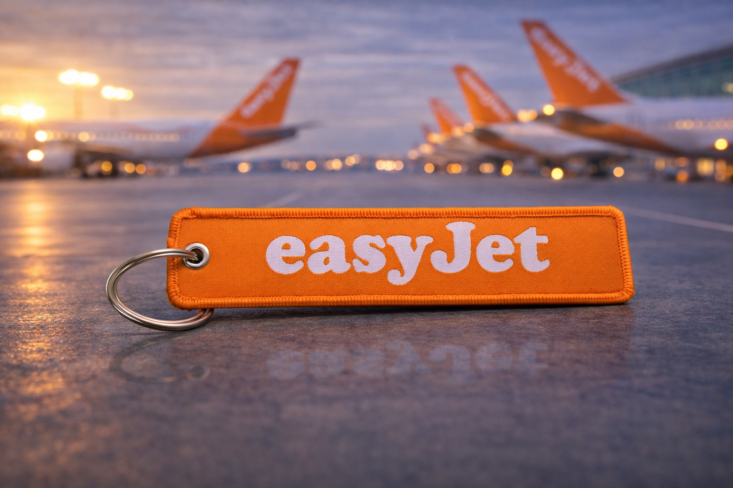 EasyJet Keychain | Airline Fabric Keyring Tag | Aviation Keychain India | Pilot Gift | Global MitRa