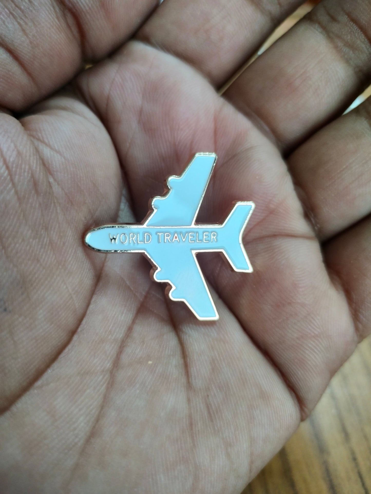 World Traveler Airplane Lapel Pin – Premium Enamel Travel Badge for Adventurers