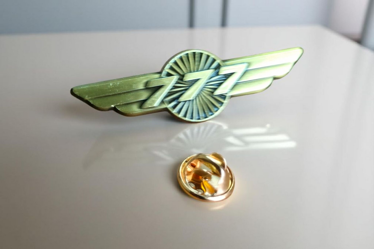 Boeing 777 Lapel Pin – Premium Metal Winged Aviation Badge for Professionals & Enthusiasts