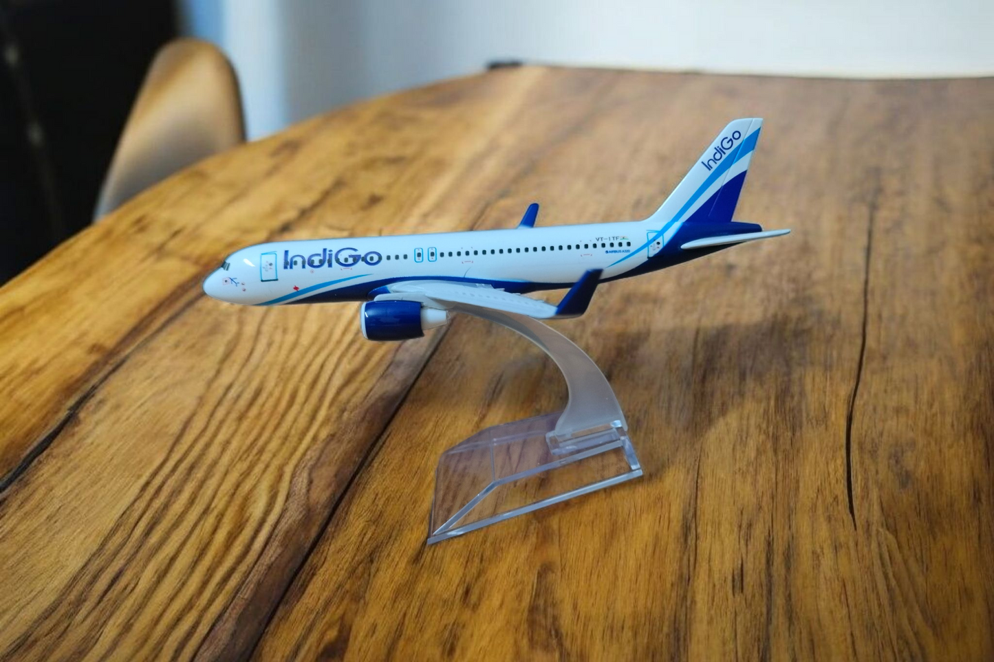 IndiGo Airlines Aircraft Model 16cm | Premium Diecast Plane Model with Stand