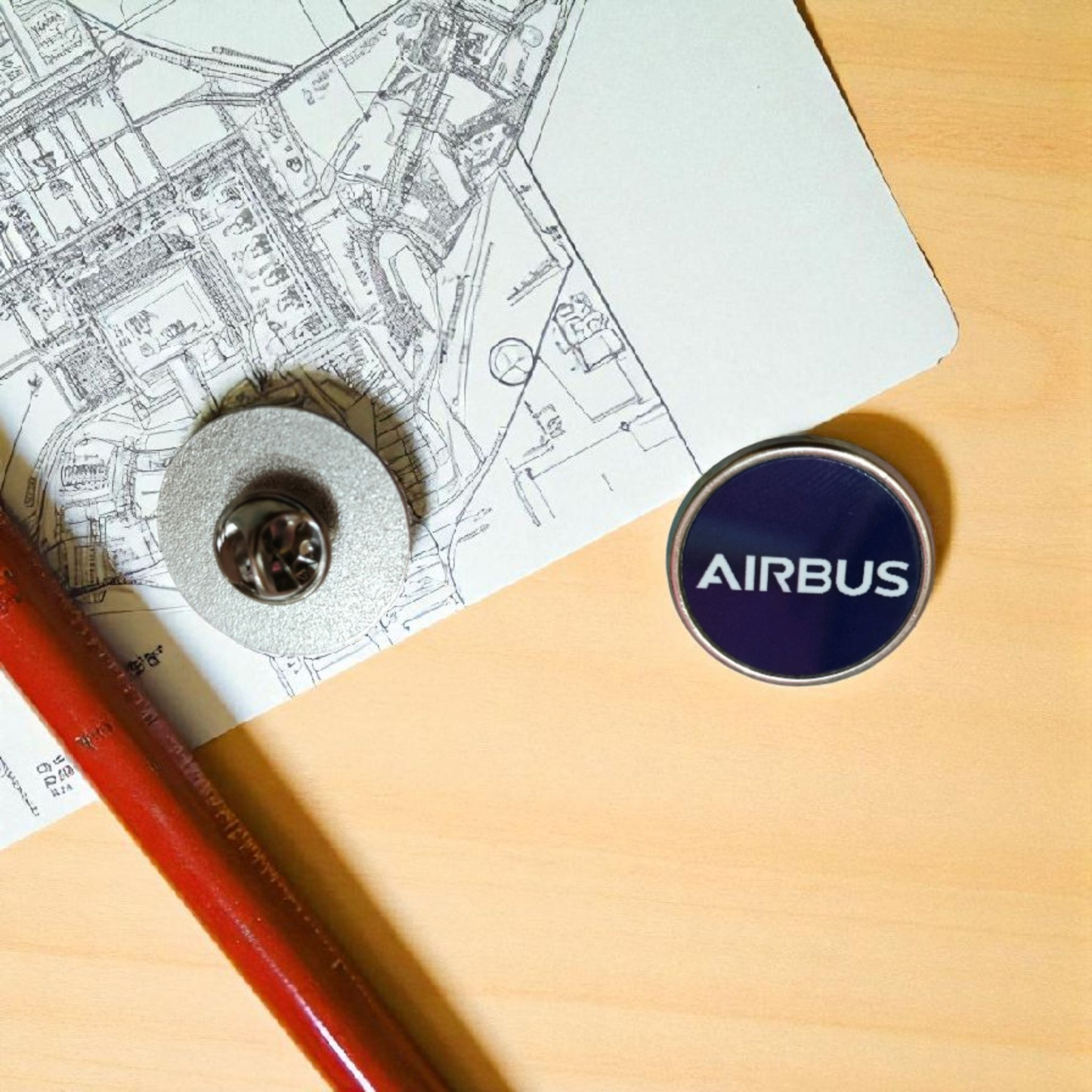 Airbus Logo Round Lapel Pin – Blue Background