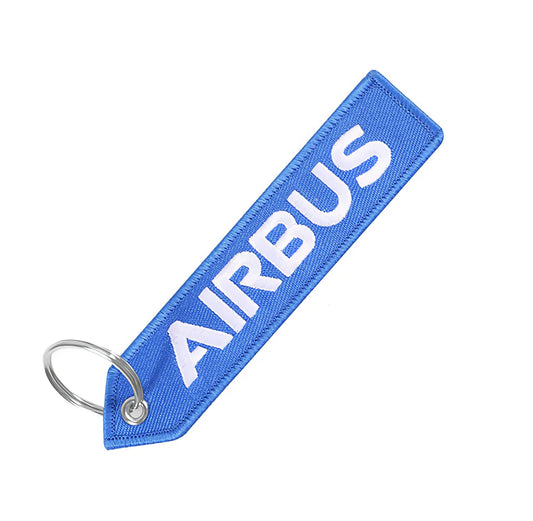 Airbus Keychain Embroidered Tag chain Ring Blue Luggage Safety