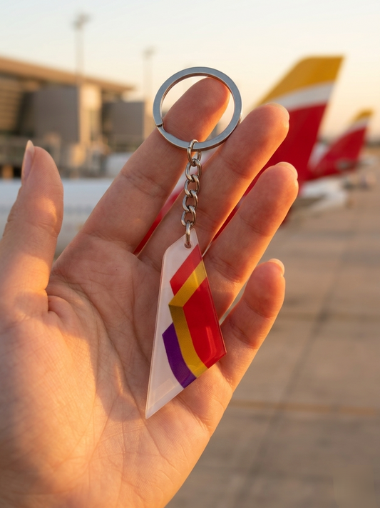 Air India Tail Acrylic Keyring | Aircraft Tail Design Keychain | Premium Aviation Keyring India | Global MitRa