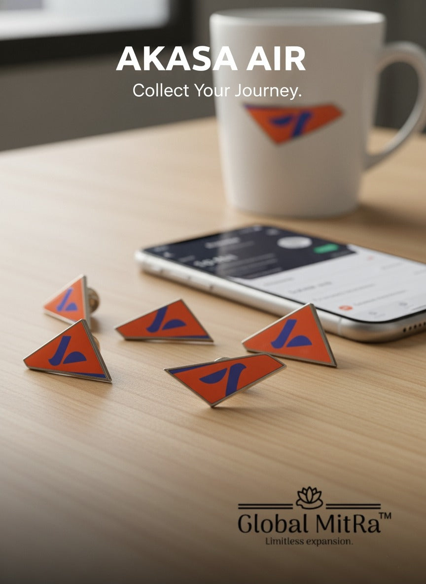 Akasa Air Tail Fin Lapel Pin – Premium Aviation Badge for Pilots, Crew & AvGeeks | Global MitRa