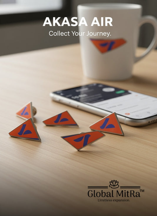 Akasa Air Tail Fin Lapel Pin – Premium Aviation Badge for Pilots, Crew & AvGeeks | Global MitRa