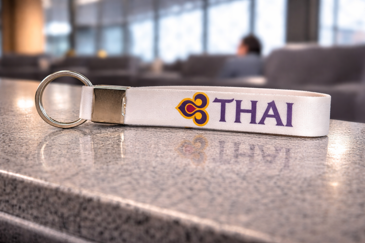 Thai Airways Satin Keychain | Premium Airline Keyring | Aviation Keychain Gift | Durable Metal Ring | Global MitRa India