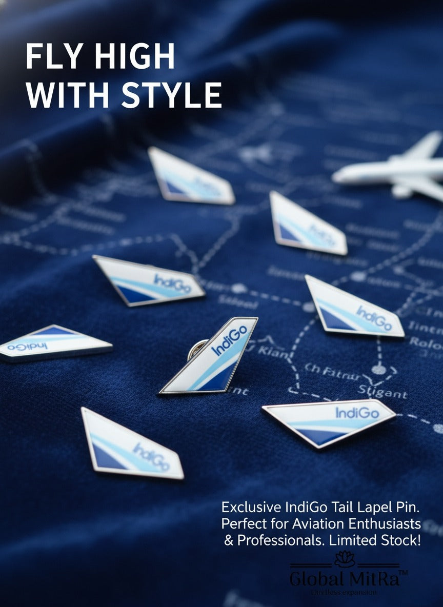 IndiGo Tail Lapel Pin – Premium Aviation Badge for Cabin Crew, Pilots & Aviation Lovers | Global MitRa