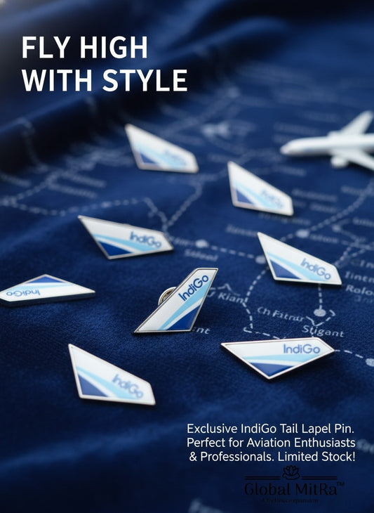 IndiGo Tail Lapel Pin – Premium Aviation Badge for Cabin Crew, Pilots & Aviation Lovers | Global MitRa