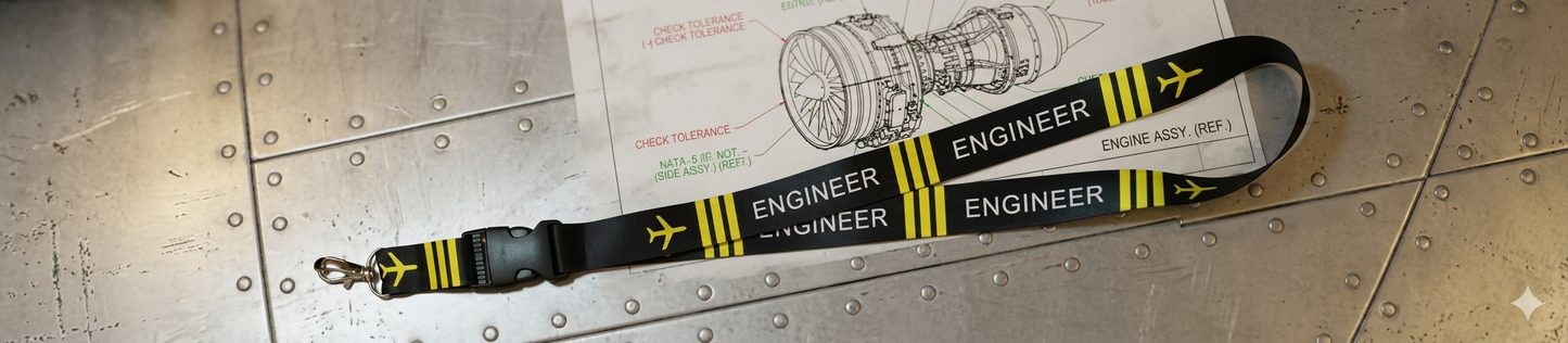Aircraft Engineer Lanyard | AME Engineer Neck Strap with Buckle | Aviation Lanyard | Global MitRa