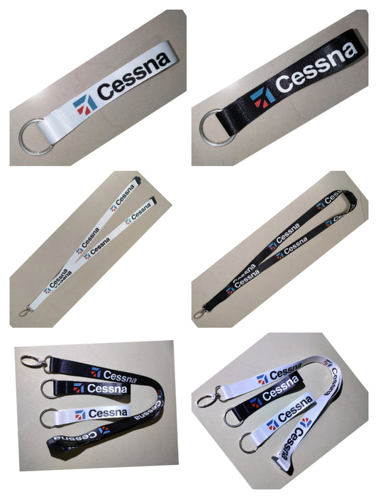 Cessna Satin Lanyard with Metal Hook – Premium Aviation ID Card Strap