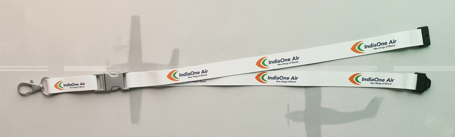 IndiaOne Air Lanyard | Premium Aviation ID Neck Strap | Pilot Crew Style | Durable Clip Keychain | Global MitRa