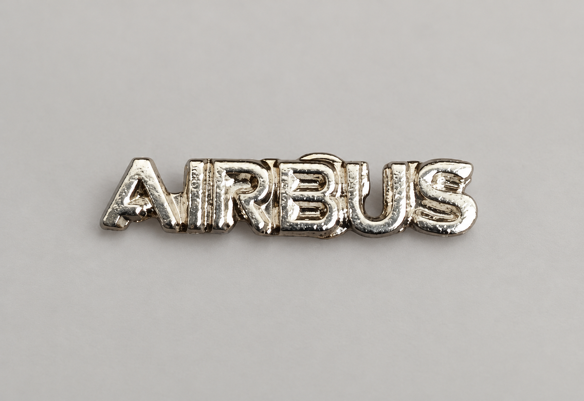 AIRBUS Lapel Pin Badge – Silver Chrome Aviation Pin | Global MitRa