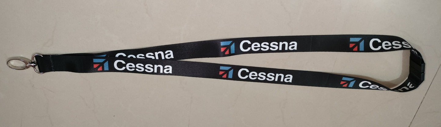 Cessna Satin Lanyard with Metal Hook – Premium Aviation ID Card Strap