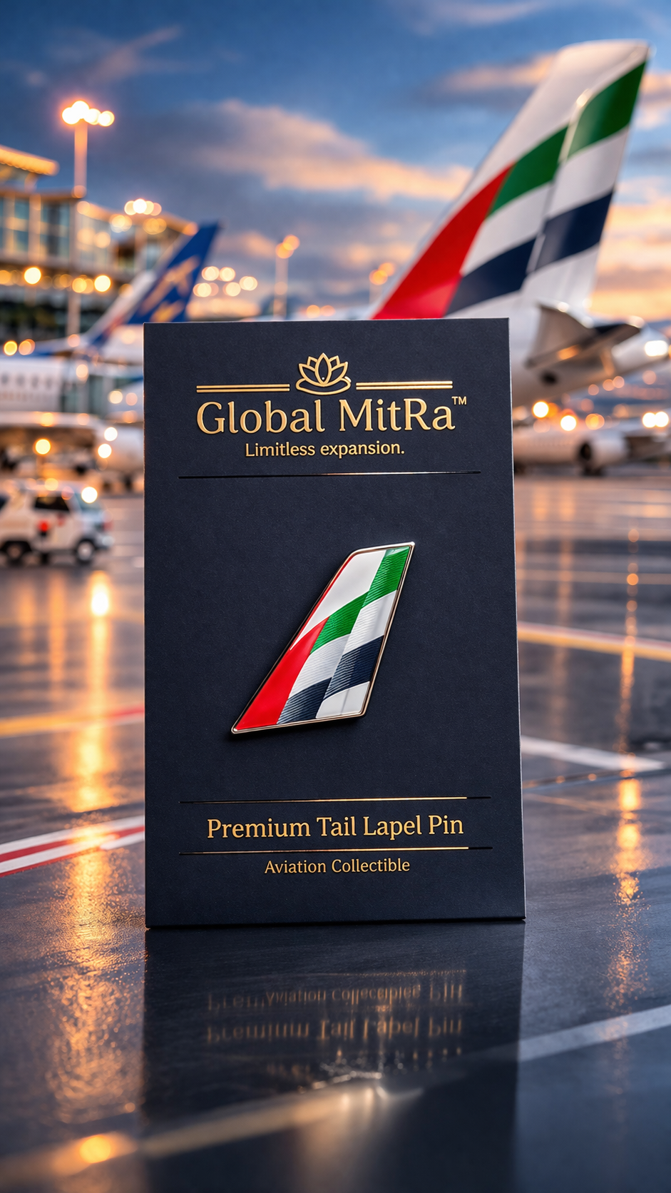 Emirates Airline Tail Lapel Pin | Premium Aviation Badge | Aircraft Tail Pin India | Pilot Gift | Global MitRa