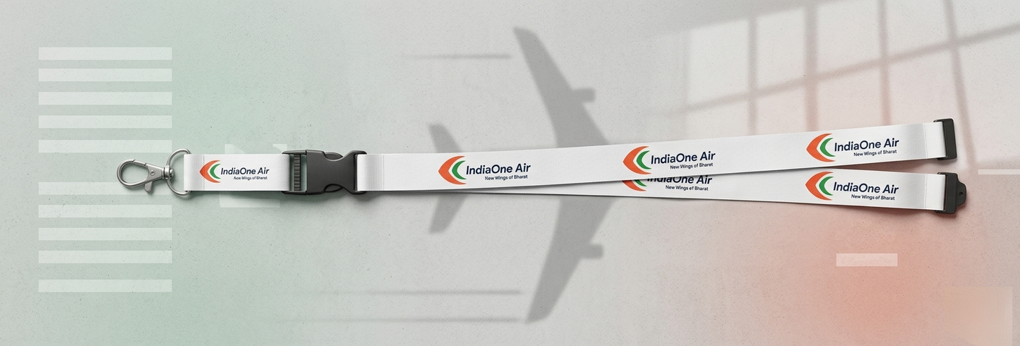 IndiaOne Air Lanyard | Premium Aviation ID Neck Strap | Pilot Crew Style | Durable Clip Keychain | Global MitRa