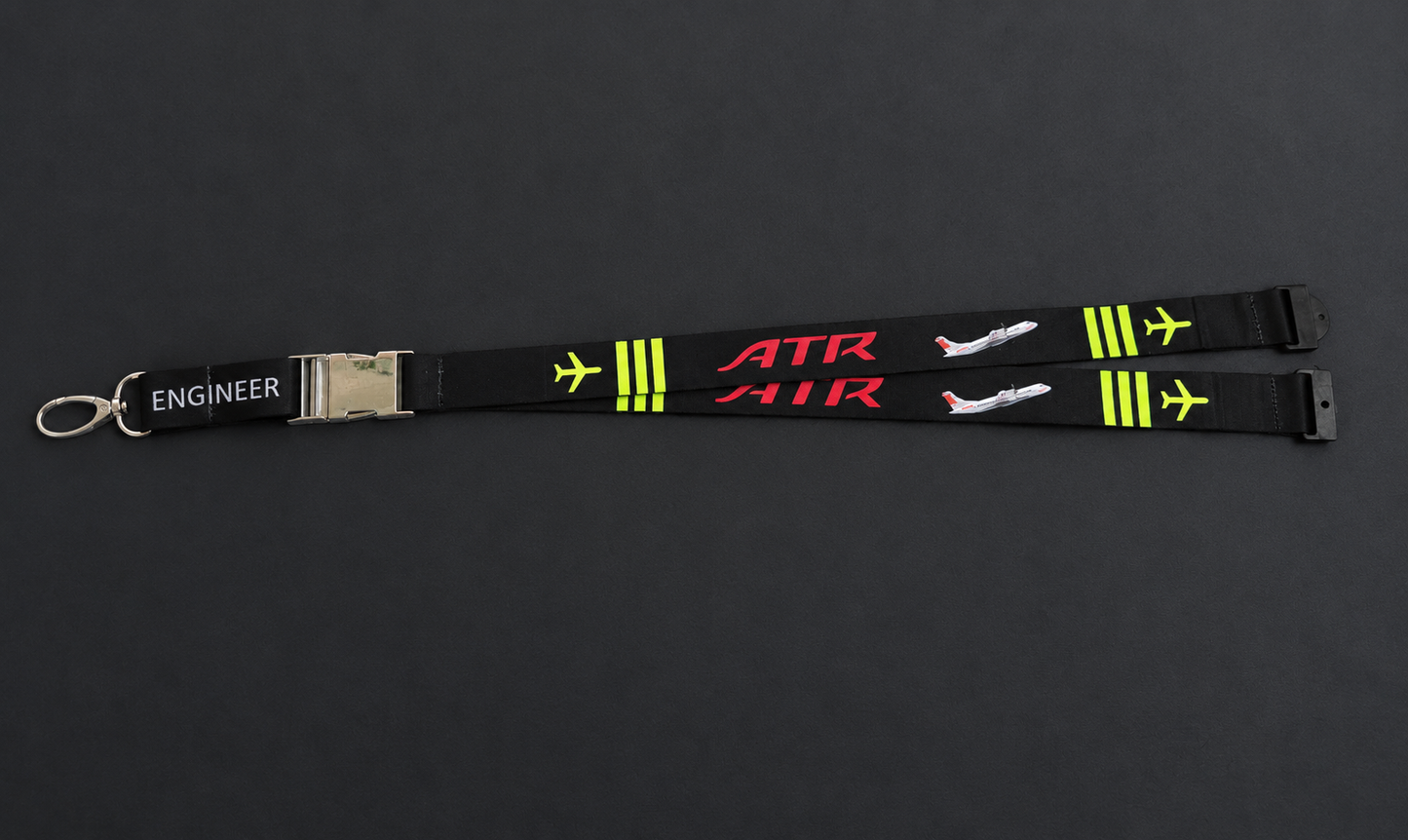 ATR Engineer Premium Aviation Lanyard with Metal Buckle & Safety Breakaway | Pilot, AME & Aviation Crew ID Card Holder | Global MitRa