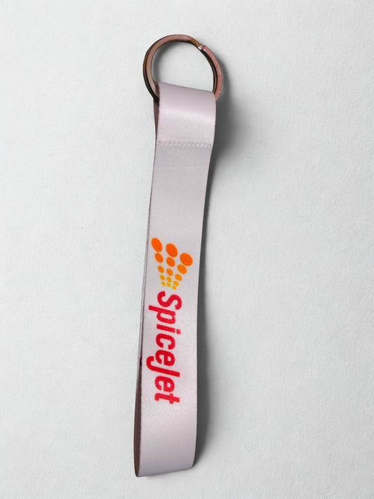 SpiceJet Satin Keychain – Premium Airline Lanyard Keyring