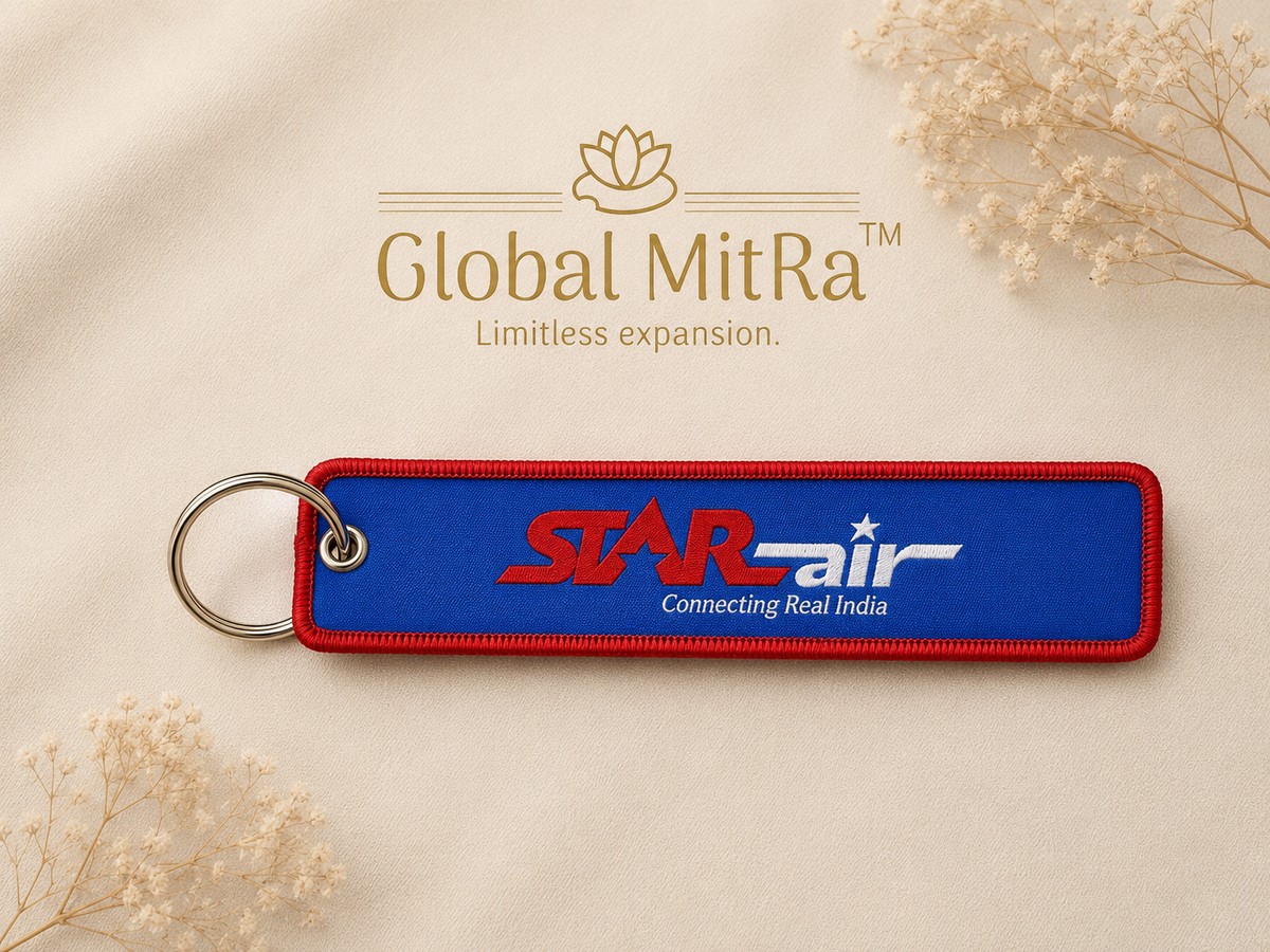 STAR Air Embroidered Keychain | Premium Aviation Flight Tag | Airline Luggage Tag | Global MitRa