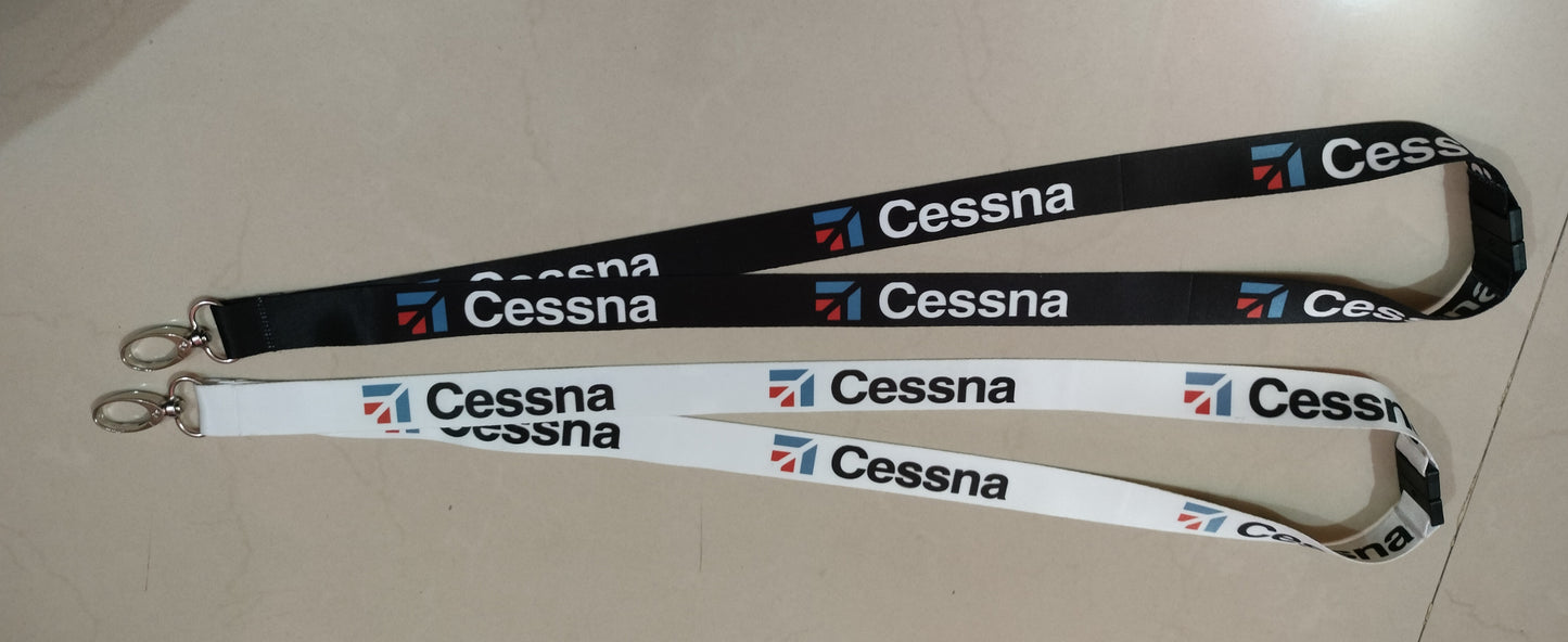 Cessna Satin Lanyard with Metal Hook – Premium Aviation ID Card Strap