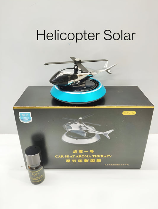 Solar-Powered Helicopter Car Aroma Diffuser – Rotating Air Freshener with Premium Fragrance Oil