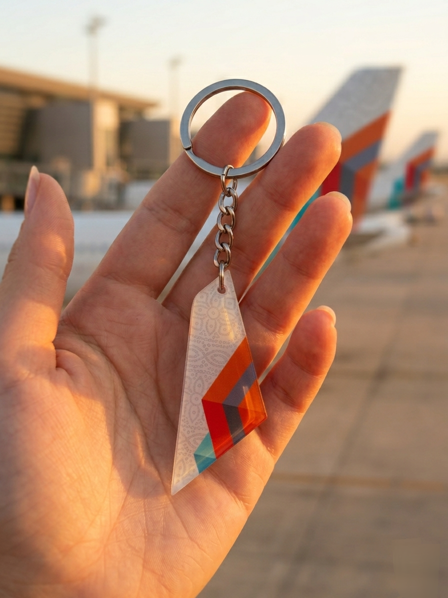 Air India Express Tail Acrylic Keyring | Aircraft Tail Design Keychain | Aviation Keyring India | Premium Collectible | Global MitRa