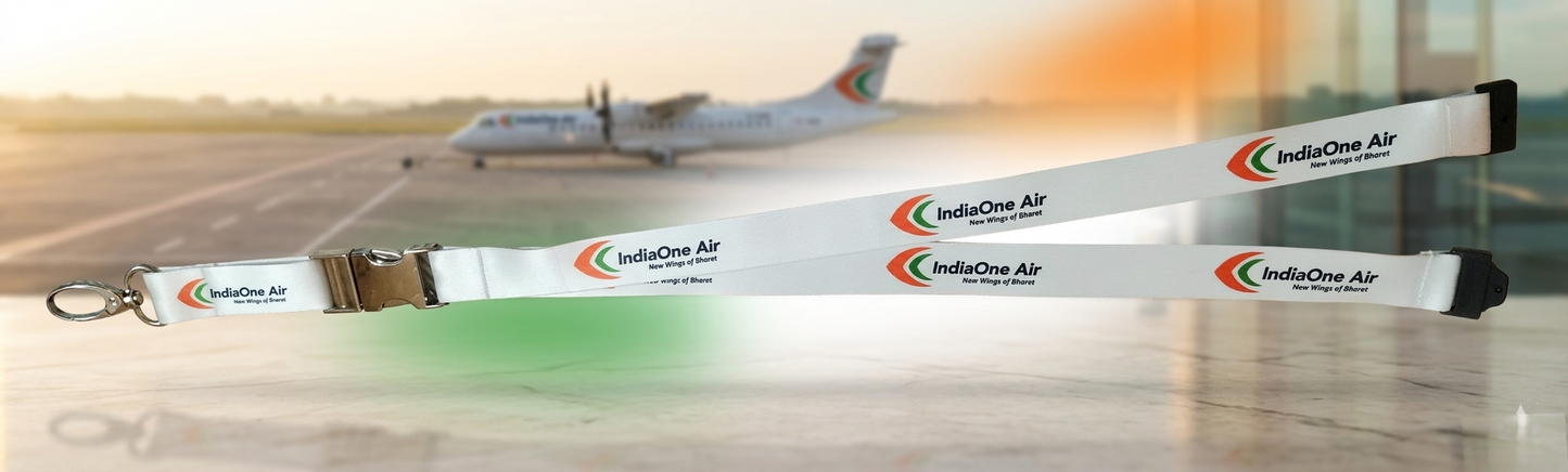 IndiaOne Air Lanyard | Premium Aviation ID Neck Strap | Pilot Crew Style | Durable Clip Keychain | Global MitRa
