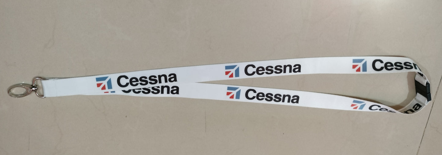 Cessna Satin Lanyard with Metal Hook – Premium Aviation ID Card Strap