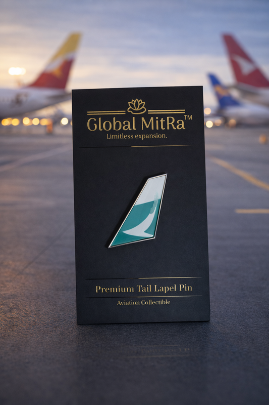 Cathay Pacific Tail Lapel Pin | Premium Airline Metal Badge | Aviation Collectible | Pilot Gift India | Global MitRa