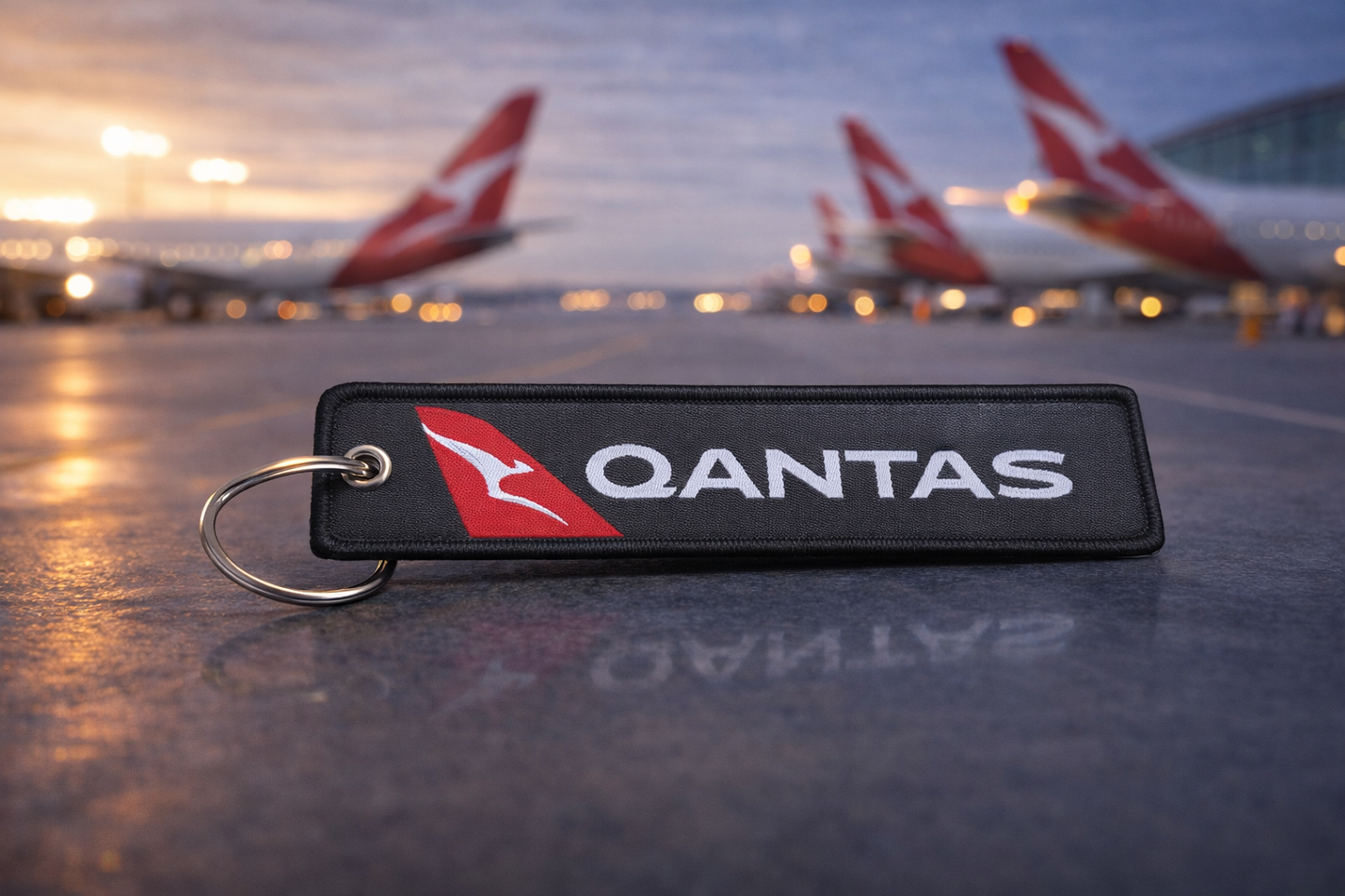 Qantas Keychain | Airline Fabric Keyring Tag | Aviation Keychain India | Pilot Gift | Global MitRa