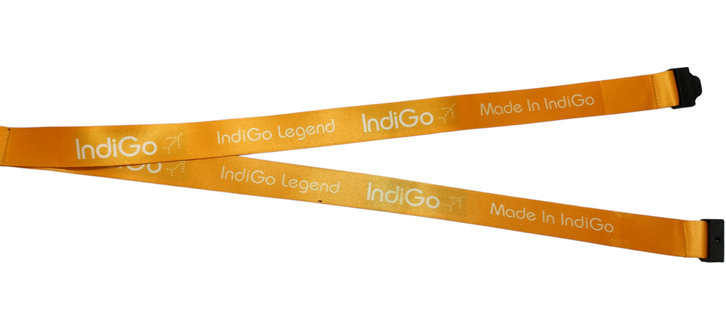 Indigo Legend Satin Lanyard with Metal Buckle – Premium Aviation ID Card Strap | Made in Indigo