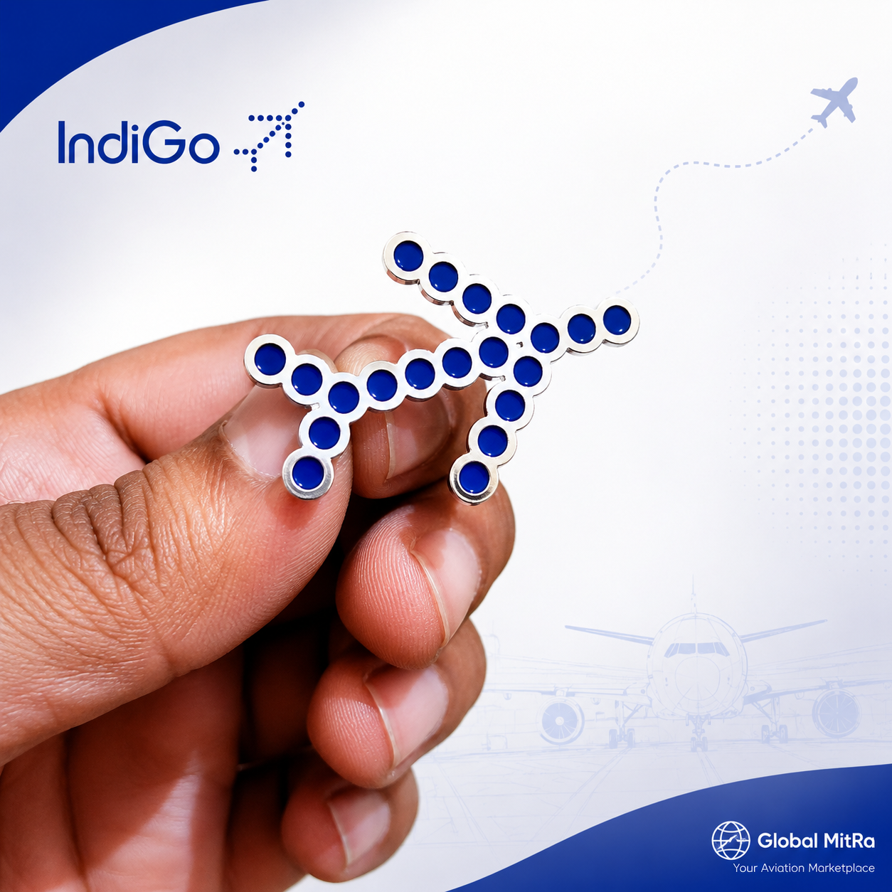 IndiGo Logo Lapel Pin – Premium Airline Collectible Aviation Badge | Global MitRa