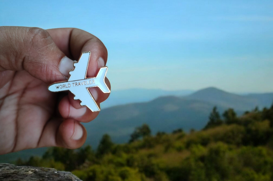 World Traveler Airplane Lapel Pin – Premium Enamel Travel Badge for Adventurers