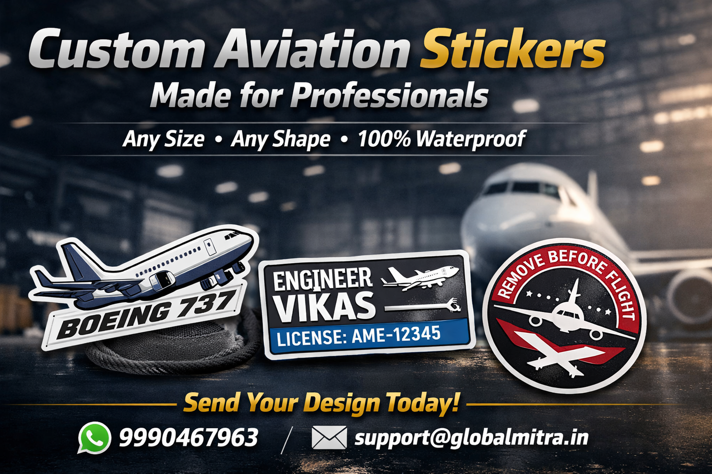 Customised Waterproof Vinyl Stickers – Any Size & Any Shape | Premium Quality | Global MitRa