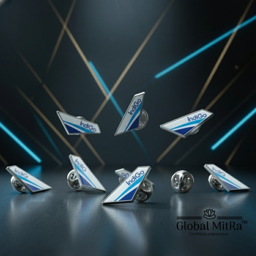 IndiGo Tail Lapel Pin – Premium Aviation Badge for Cabin Crew, Pilots & Aviation Lovers | Global MitRa