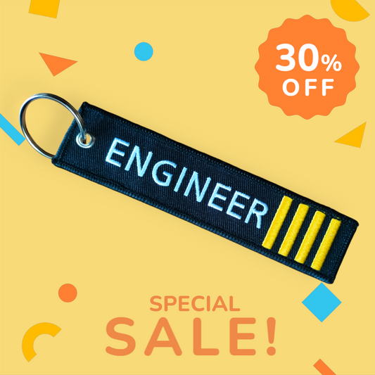 Engineer embroidery keychain