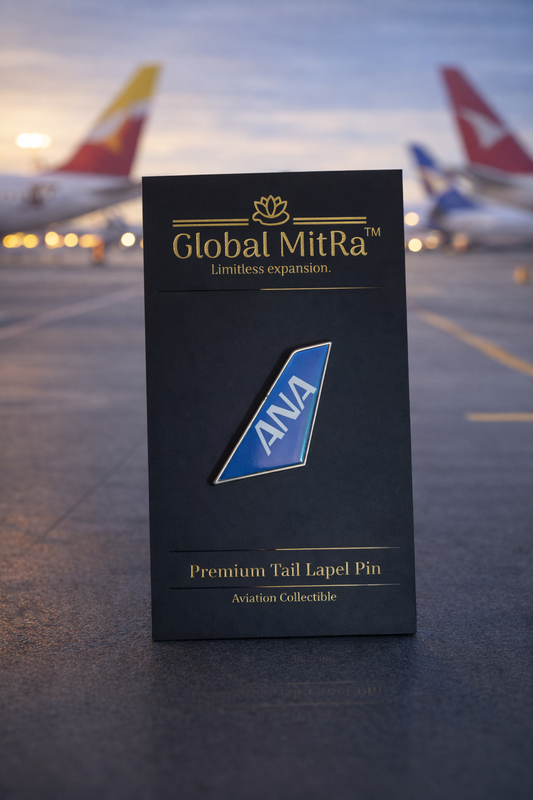 ANA Tail Lapel Pin | Premium Airline Metal Badge | Aviation Collectible | Pilot Gift India | Global MitRa
