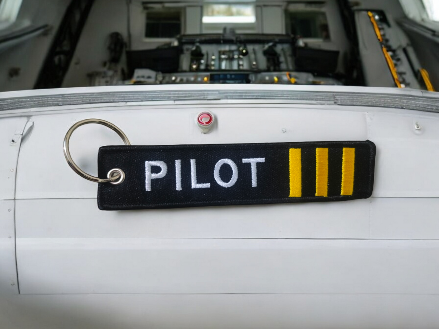 Pilot III embroidery keychain