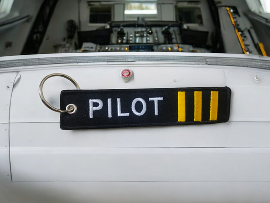 Pilot III embroidery keychain