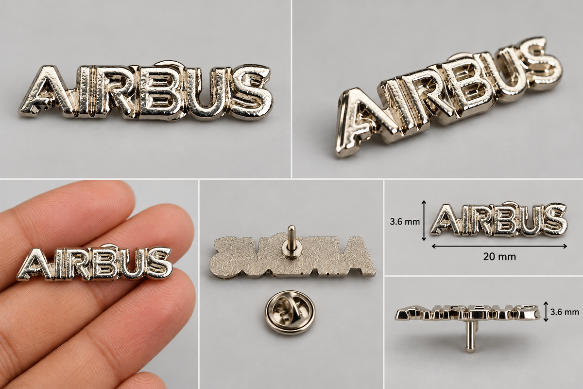 AIRBUS Lapel Pin Badge – Silver Chrome Aviation Pin | Global MitRa