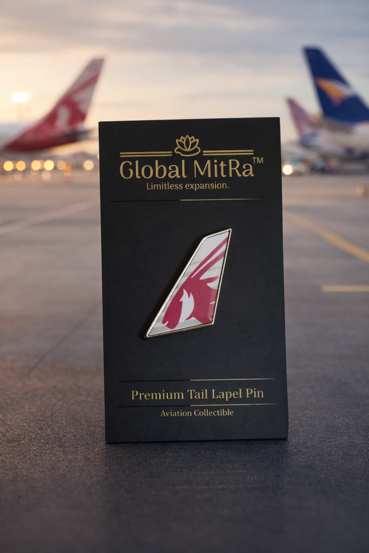 Qatar Airways Tail Lapel Pin | Premium Airline Metal Badge | Aviation Collectible | Pilot Gift India | Global MitRa