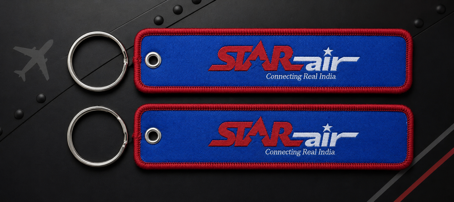 STAR Air Embroidered Keychain | Premium Aviation Flight Tag | Airline Luggage Tag | Global MitRa
