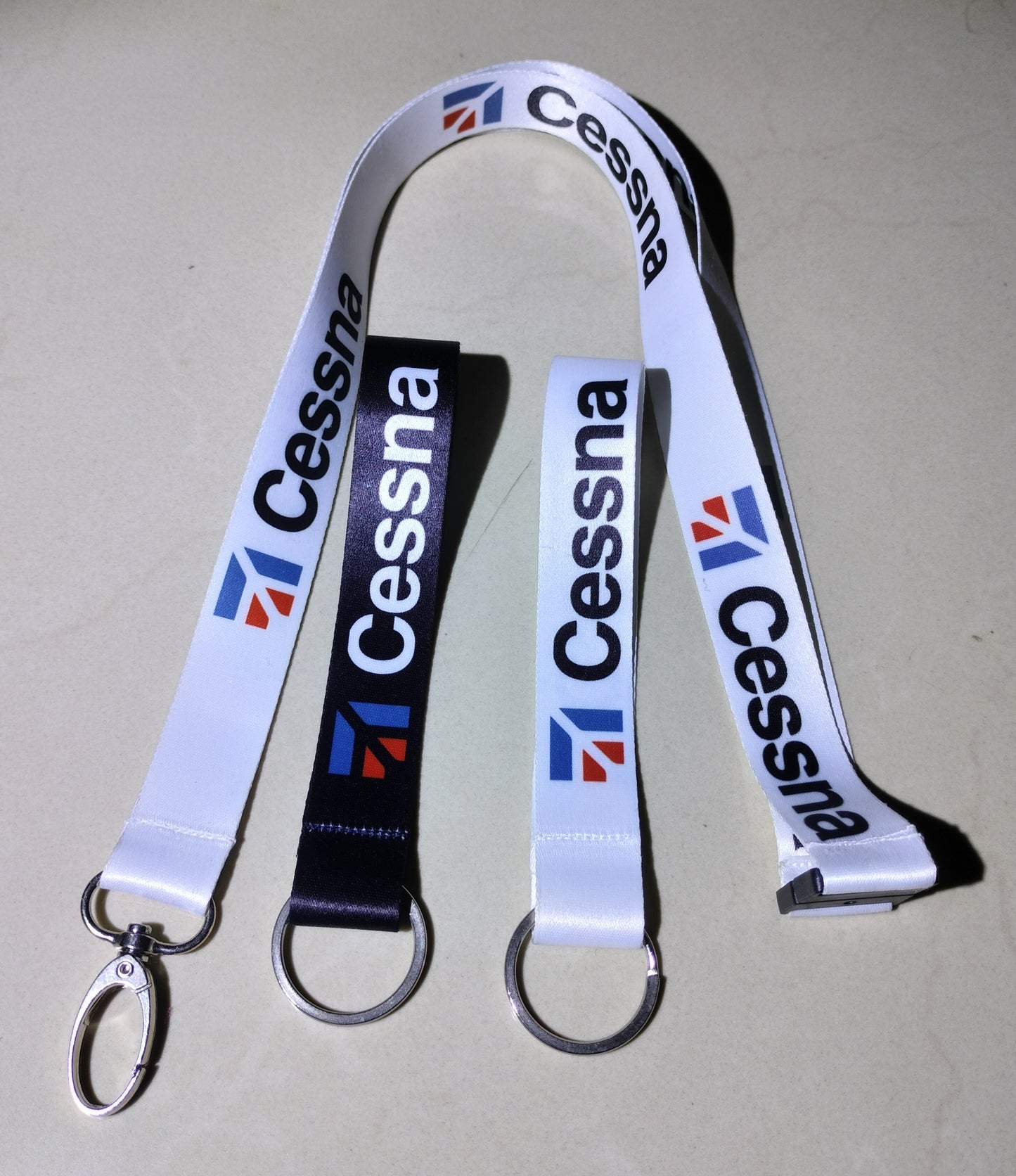 Cessna Satin Lanyard with Metal Hook – Premium Aviation ID Card Strap